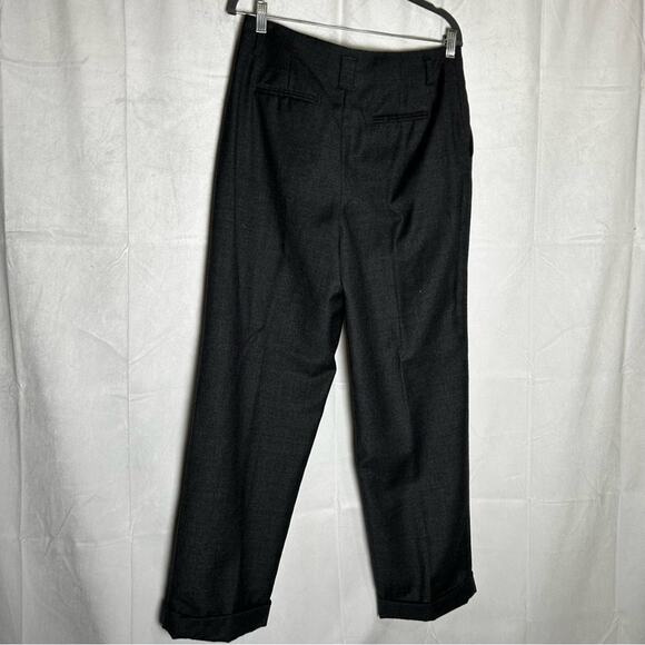 Sundance 100% Wool Gray High Rise Waist Cuffed Trouser Pants Slacks Size 10 - Picture 2 of 6